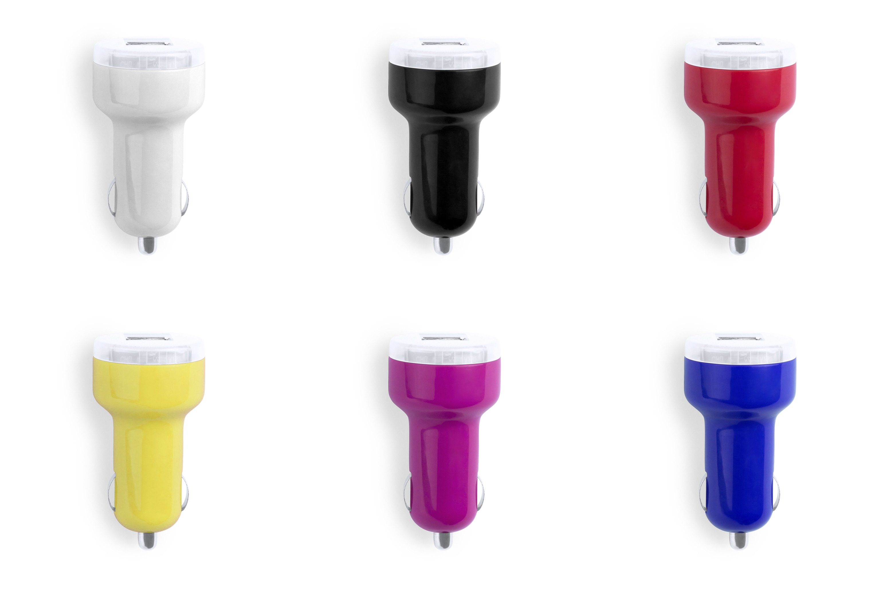 Cargador Coche USB Denom AMARILLO